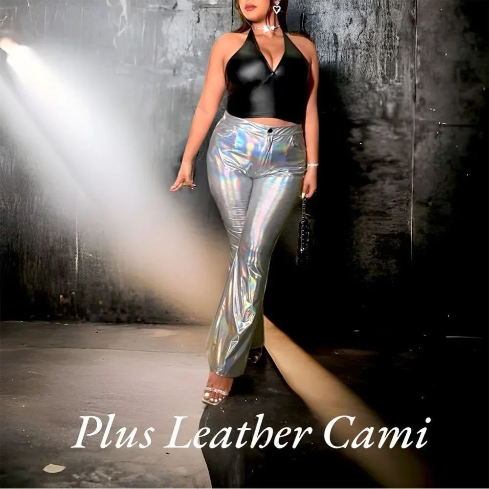 Plus l Faux Leather - Black l Super Soft l Halter l New